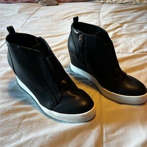 Black Wedge Sneakers